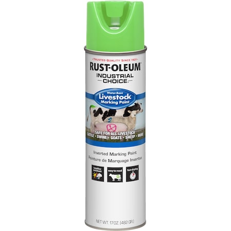 RUST-OLEUM Livestock Marking Paint, Fluorescent Green, 17 oz 383007